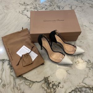 Gianvito Rossi Plexi - Bright White Glitter EU38